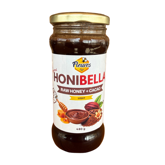 HONIBELLA™ Raw Honey + Cacao Chocolate Spread – 480g